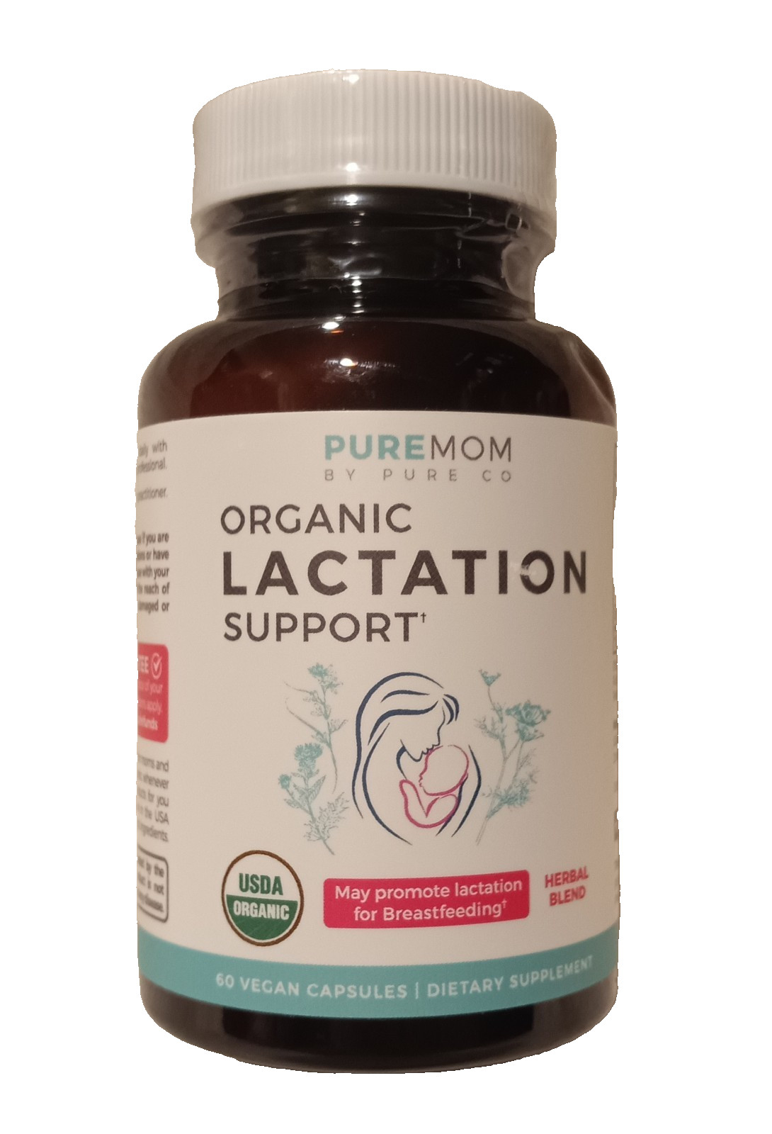 Pure Mom Organic Lactation Support 60 Capsules Ex.07/2025