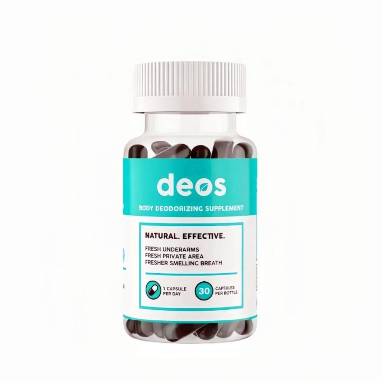 Deos Natural Deodorant Supplement.Fresh Underarms & Private Area, 30 Capsules
