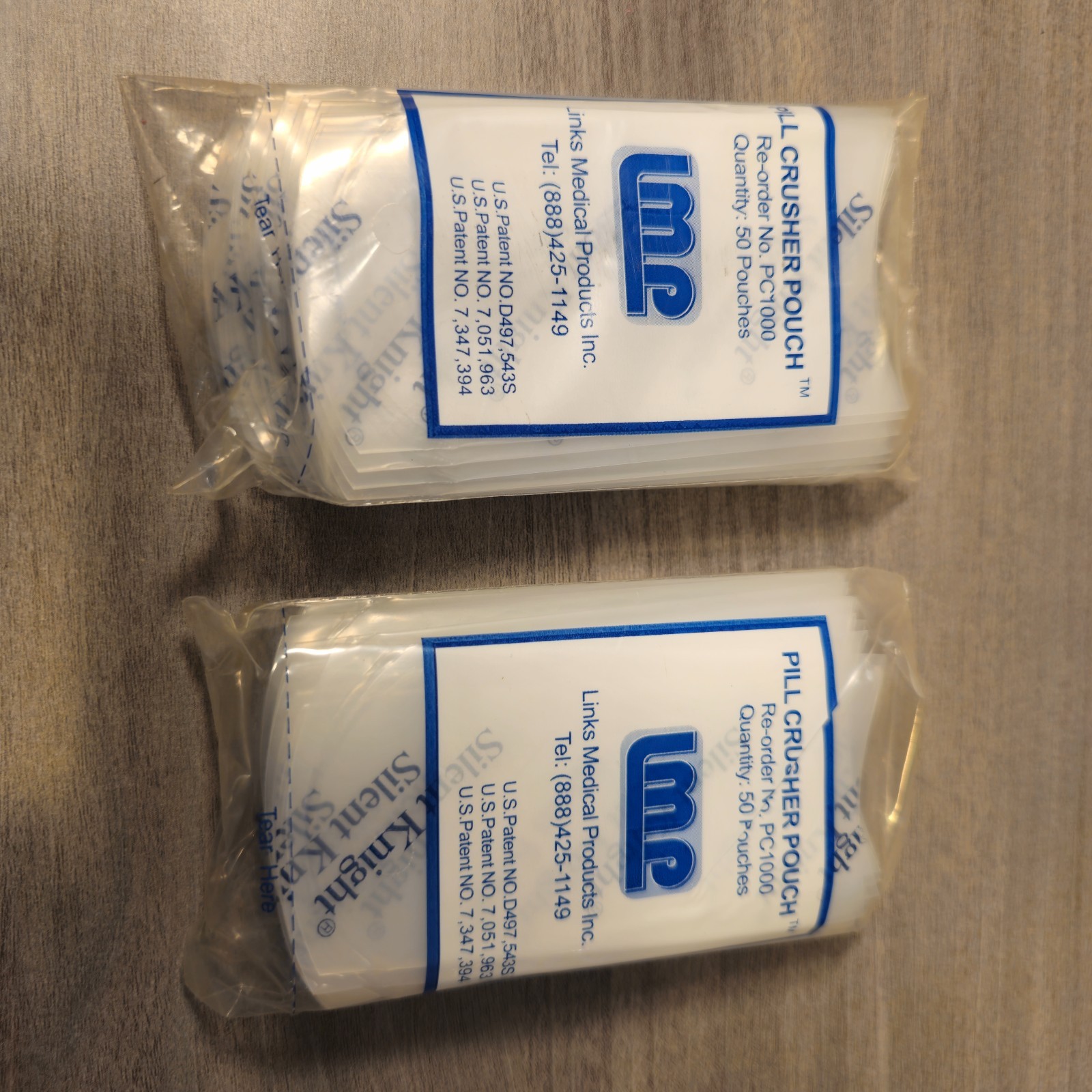 LMP 100 pcs Pill Crusher Pouch (2pks of 50) for Silent Knight New