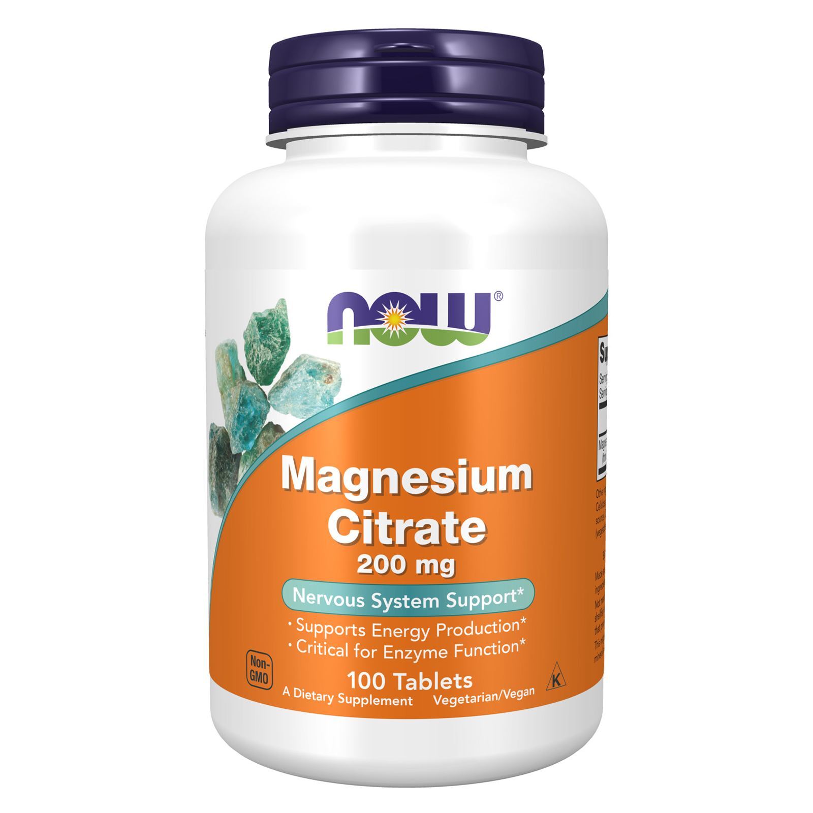 NOW FOODS Magnesium Citrate 200 mg 100 Tablets