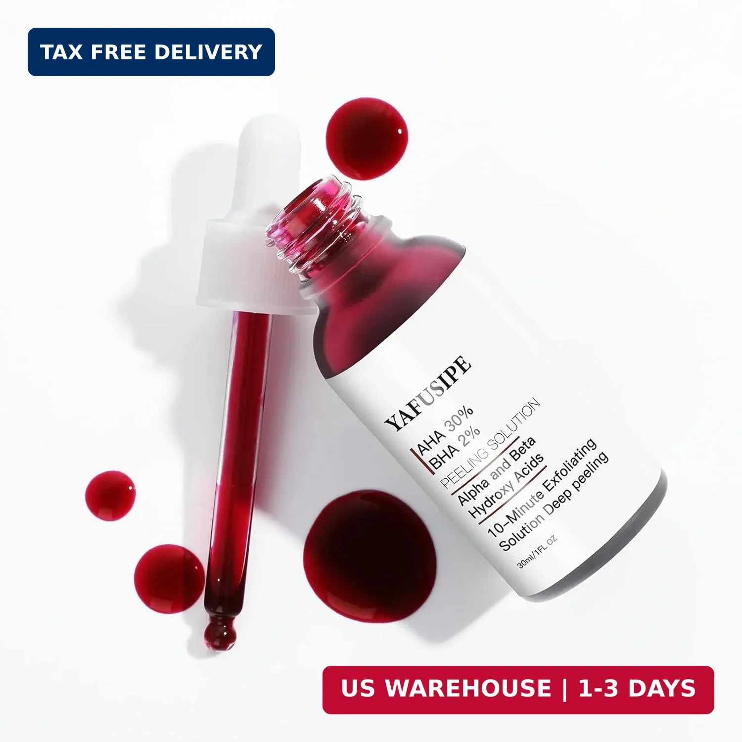 AHA 30% + BHA 2% Peeling Solution Exfoliating Chemical Skin Peel for Face at Hom