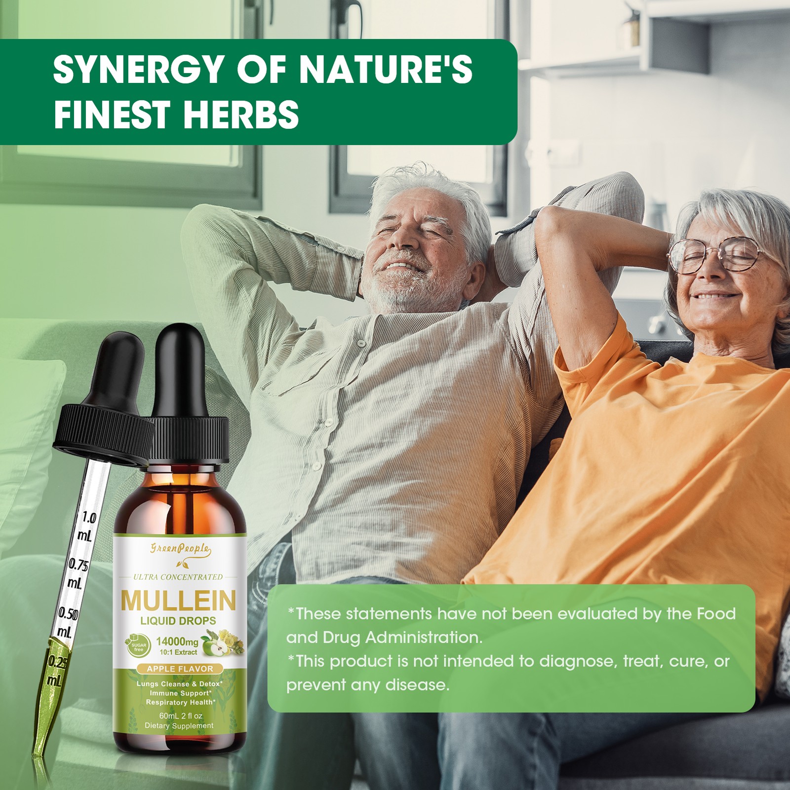 Mullein drops for Lung, Mullein Leaf Extract, Super Concentrated Tincture