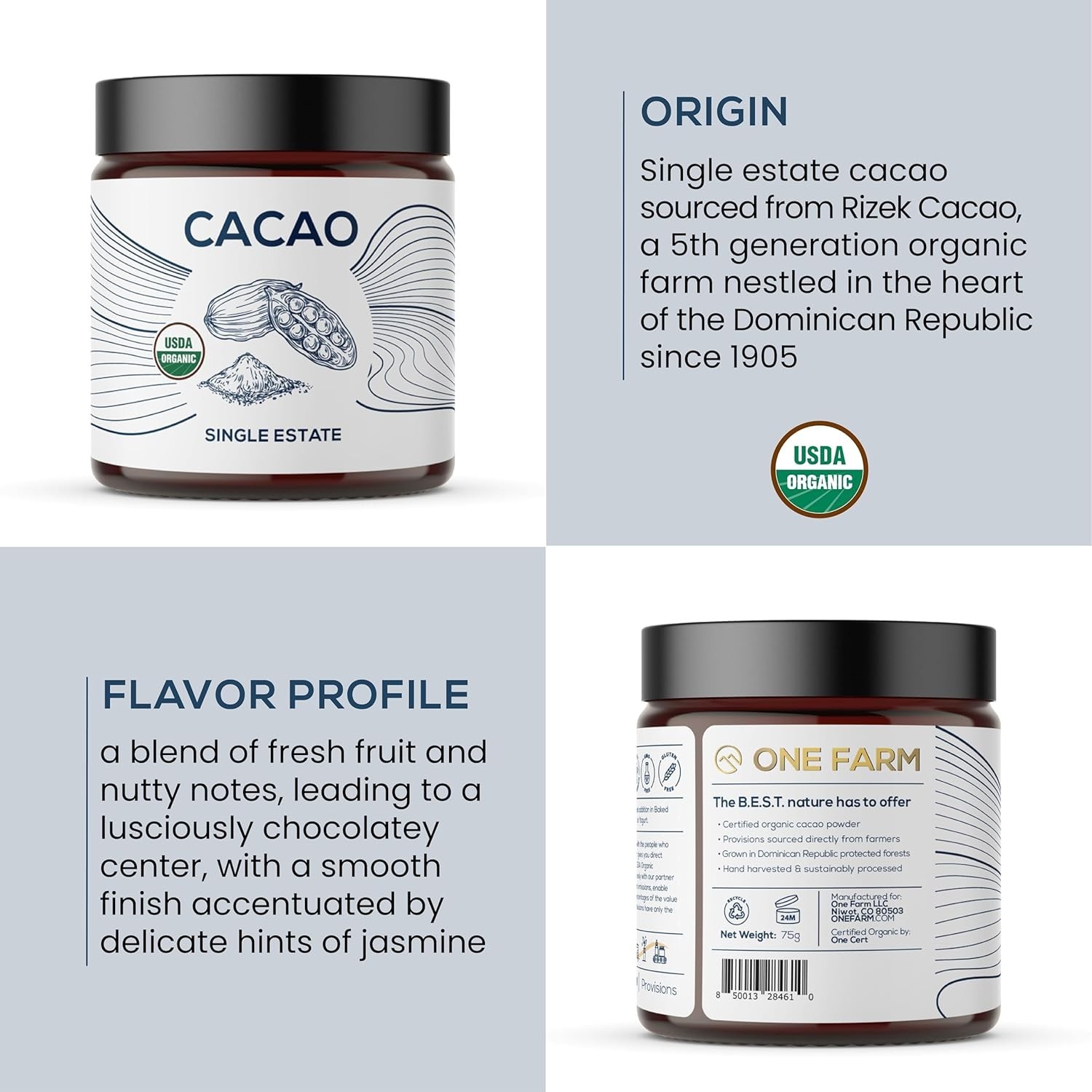 Ethically Sourced Organic Cacao Powder, 2.6 oz Resealable Bag for Cooking Needs