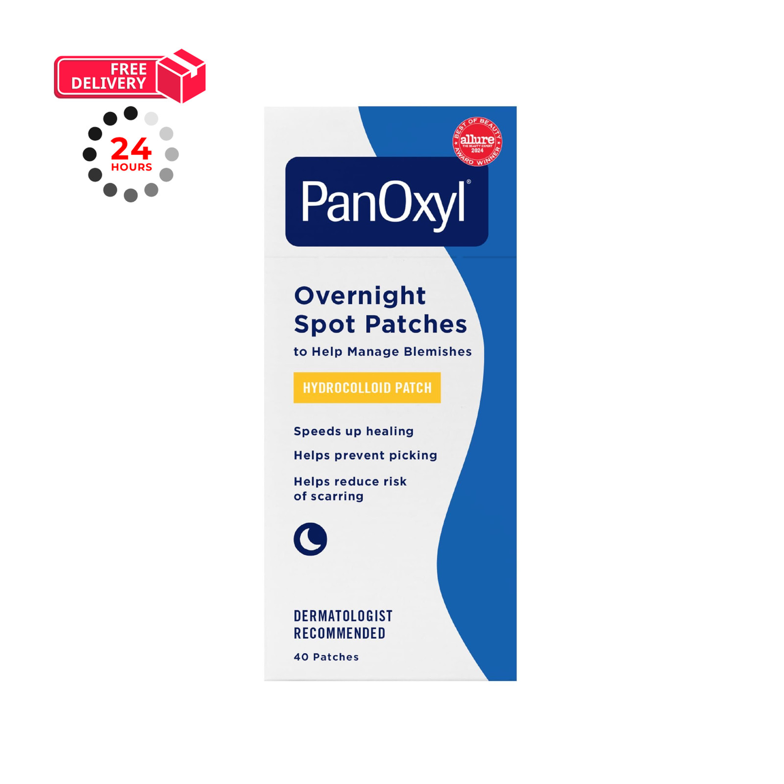 PanOxyl PM Overnight Spot Patches, Advanced 40 Count – Pack of 1, No Color