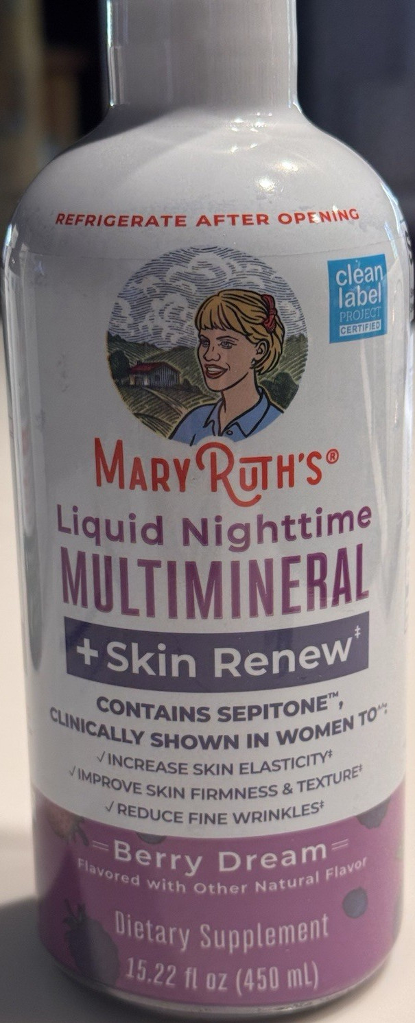 MaryRuth’s Liquid Nighttime Multimineral + Skin Renew Berry Dream 15.22 oz