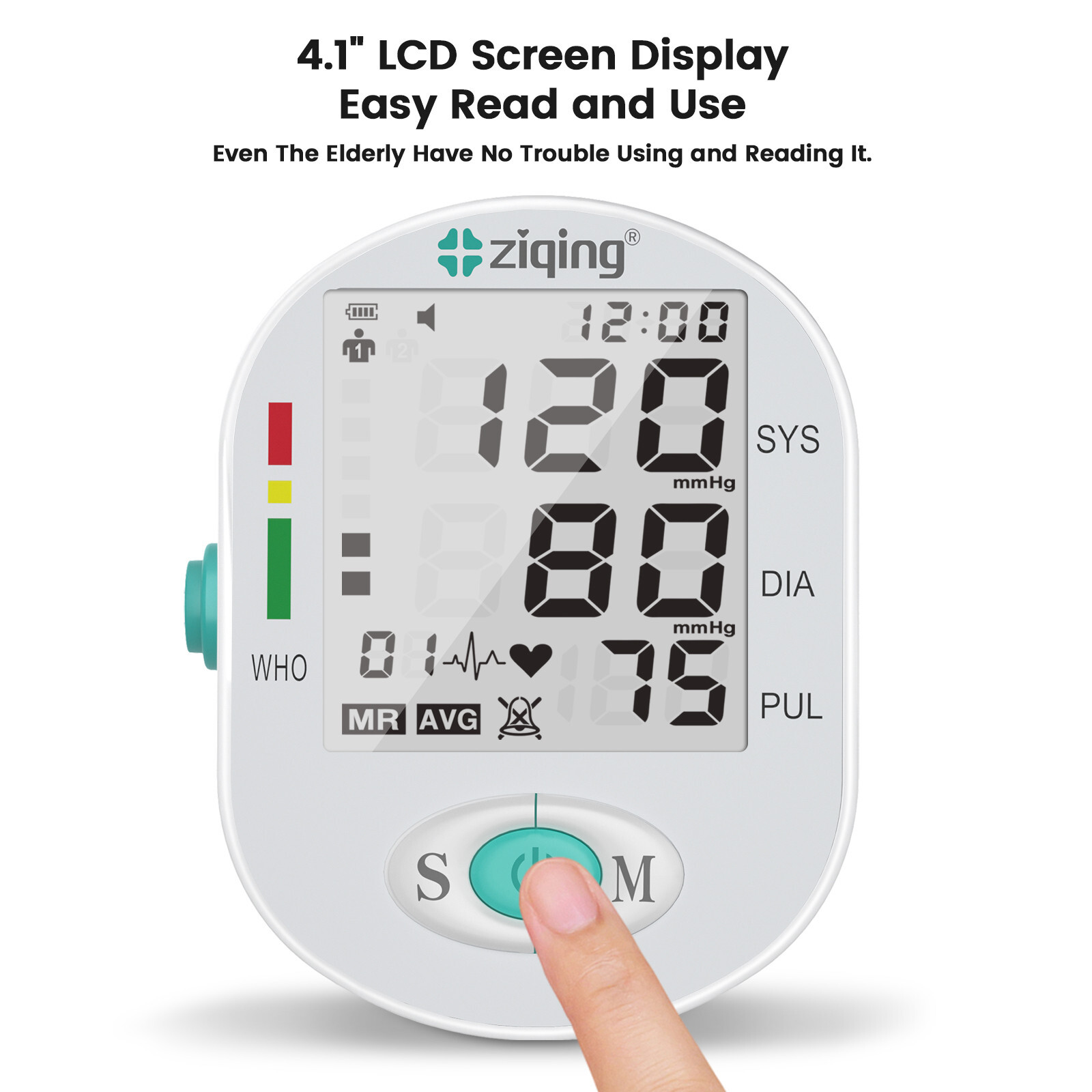 Automatic Digital Arm Blood Pressure Monitor Heart Rate Machine Meter BP Cuff