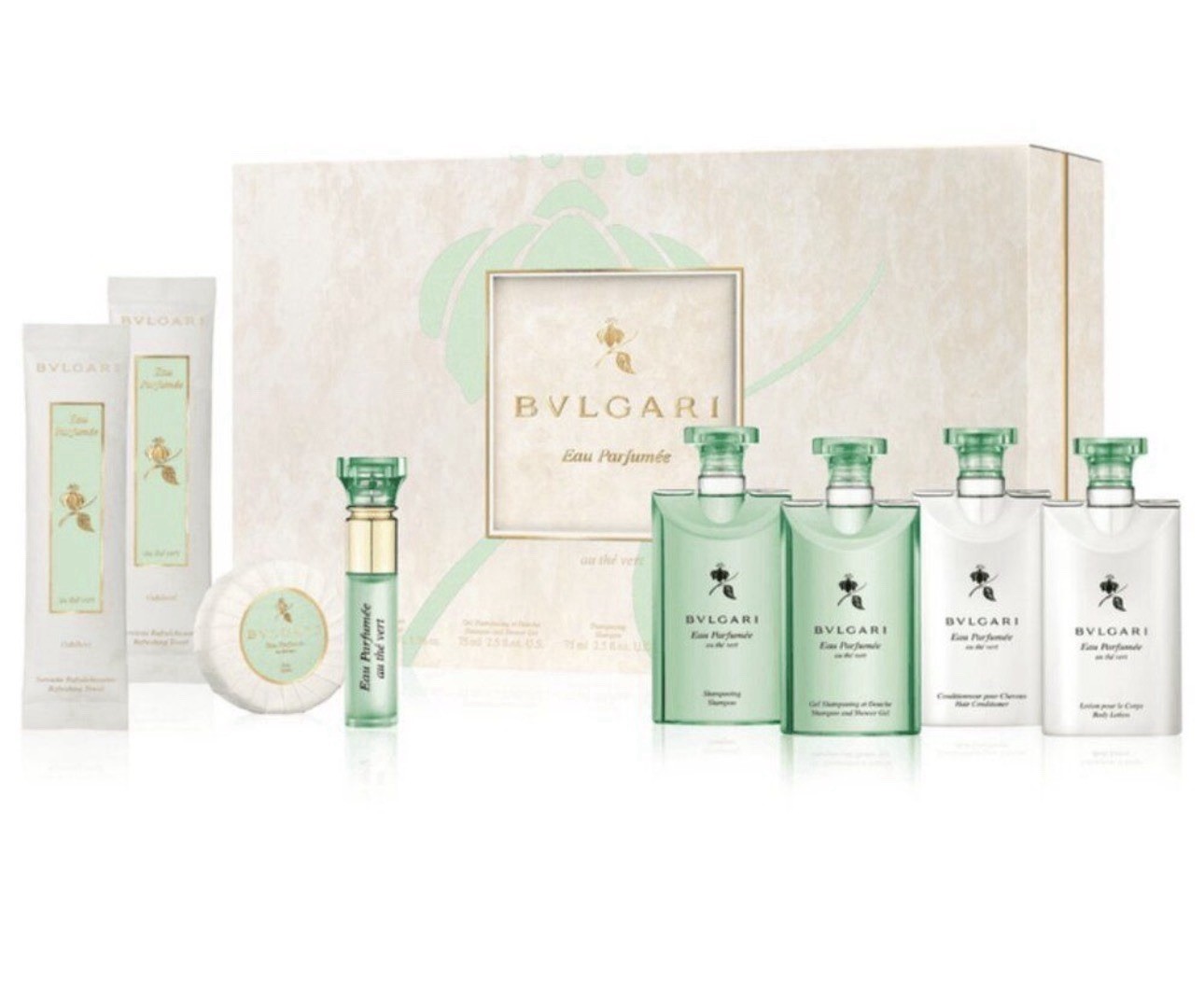 BVLGARI AU THE VERT Eau Parfumée 7 PC Gift Box Set Travel Size