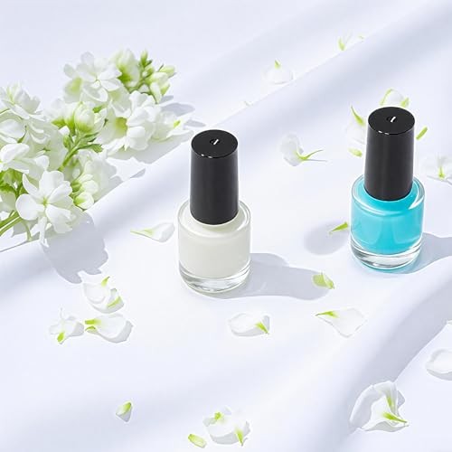 50 Pack 5 ml Empty Nail Polish Bottles with Brush Cap, Clear Nail Polish