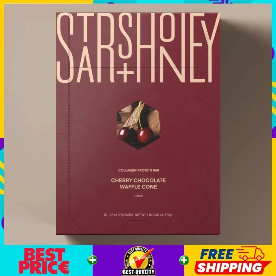 💥 Stars and Honey Protein Bar Cherry Chocolate Waffle Cone Flavor 15g Protein