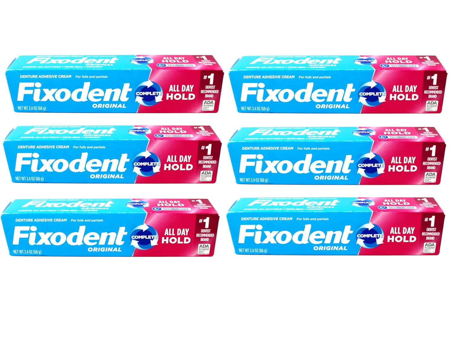 Cream Size 2.4Z Denture Adhesive Cream Original 2.4 Ounce (Pack of 6)