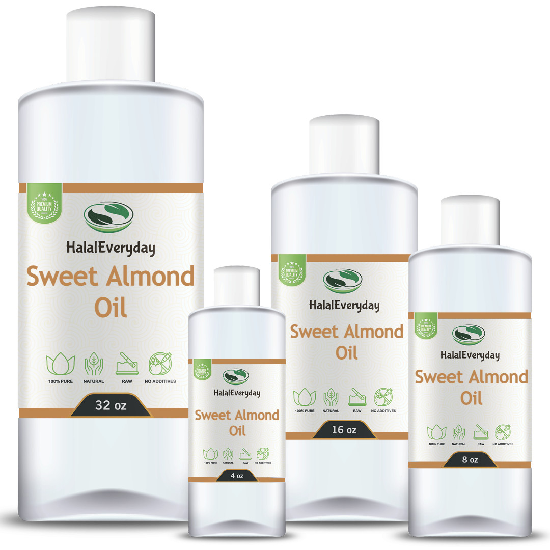Sweet Almond Oil – 100% Pure Organic Virgin Cold Pressed Hair Skin Massage Bulk