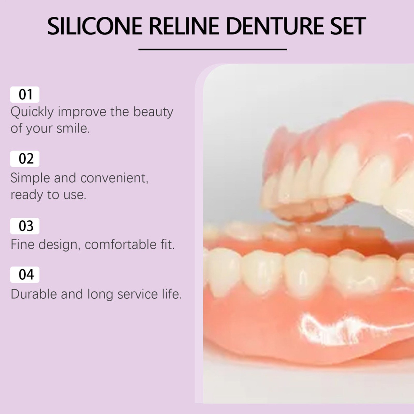 Soft Silicone Temporary Denture Kit Instant Fake Teeth Veneers for Men Women
