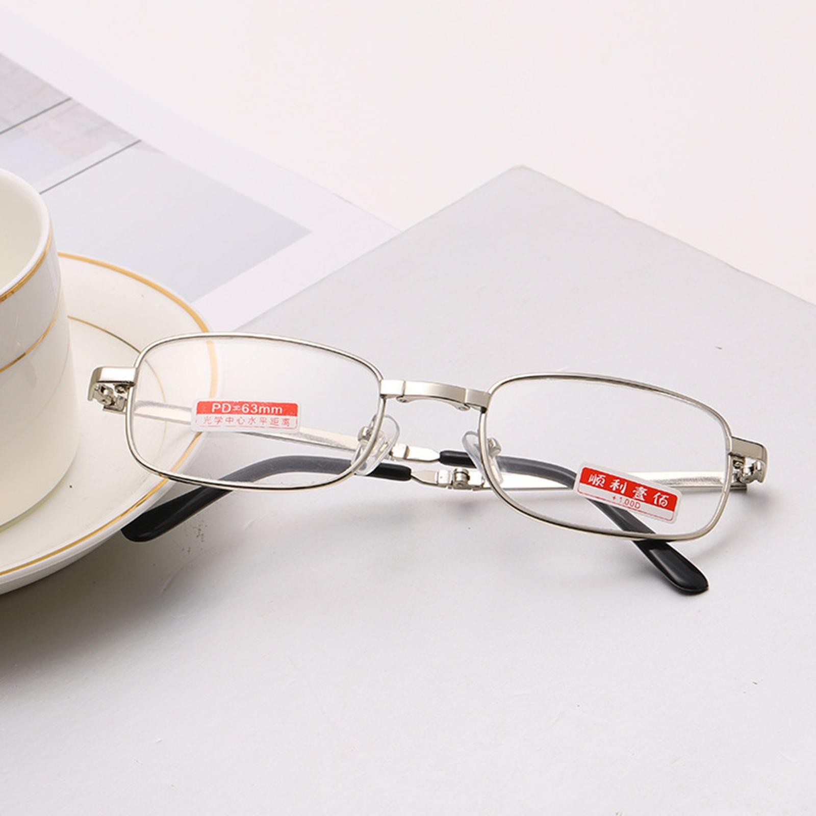 Unisex Fashion +150° Foldable Reading Glasses Presbyopia Glasses w/ Case yy