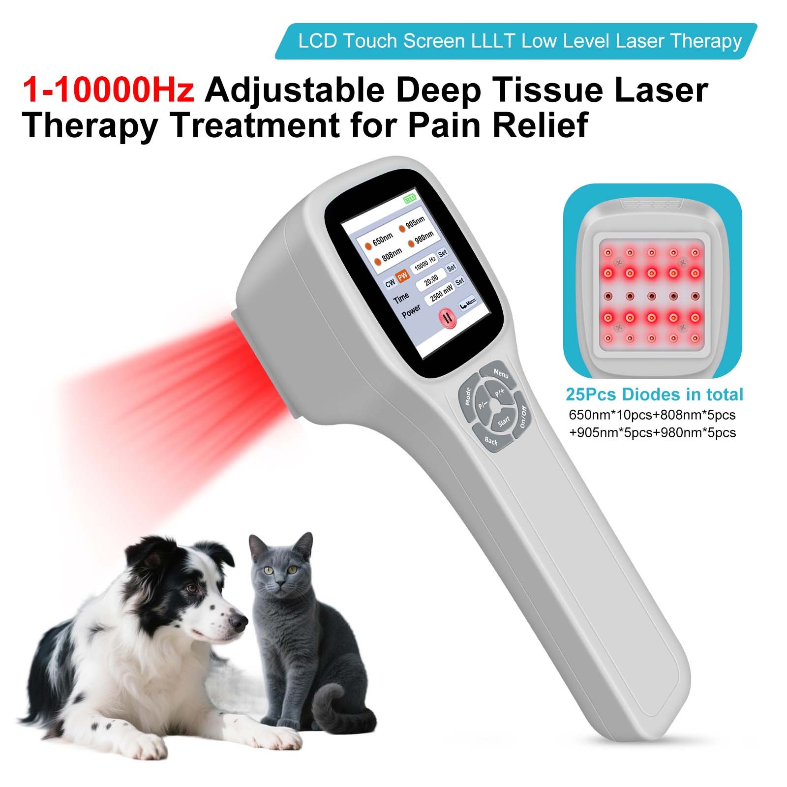 2500mW Cold Laser Therapy Tennis Elbow Pain Relief Arthritis Physiotherapy Home