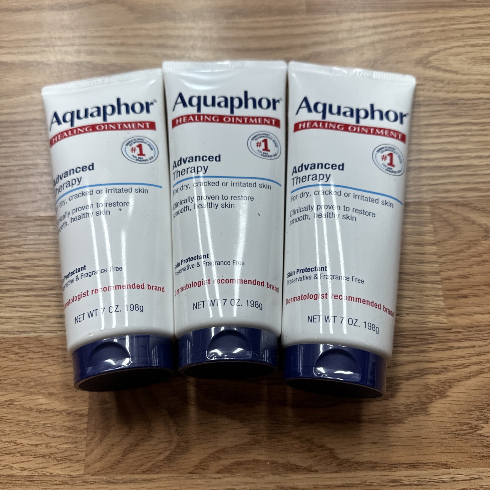 3x Aquaphor Healing Ointment Advanced Dry Skin Protectant 7 oz each Exp 7/2027+