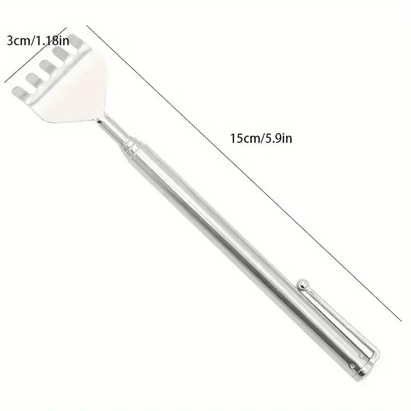 Stainless Steel Back Scratcher Extendable Telescopic Itch Relief Massager Tool