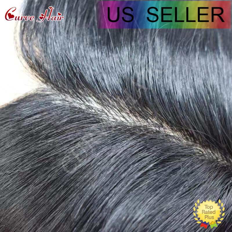 Men Human Hair Piece Replacement Systems Thin Skin Full Poly Toupee Hair Units