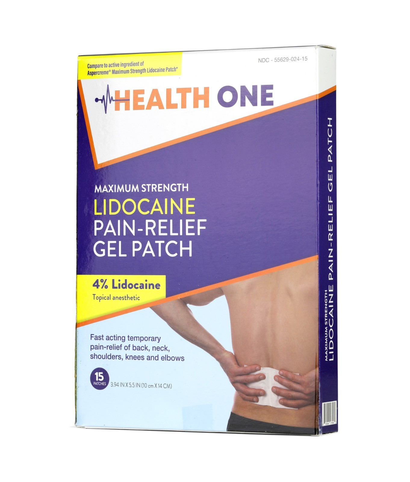 Health One Lidocaine Pain Relieving Maximum Strength Gel Patch – 15 Count