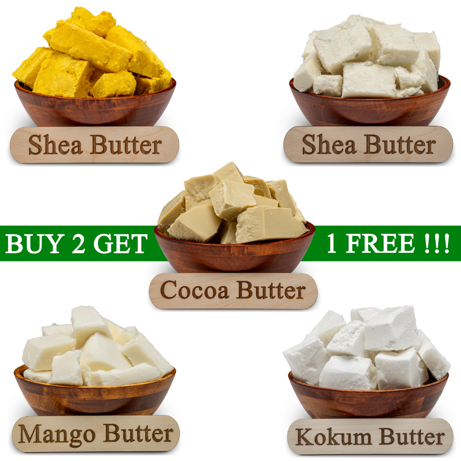 8 oz. Butters 100% Pure Raw Unrefined Natural Organic Bulk Skin Face Body Hair