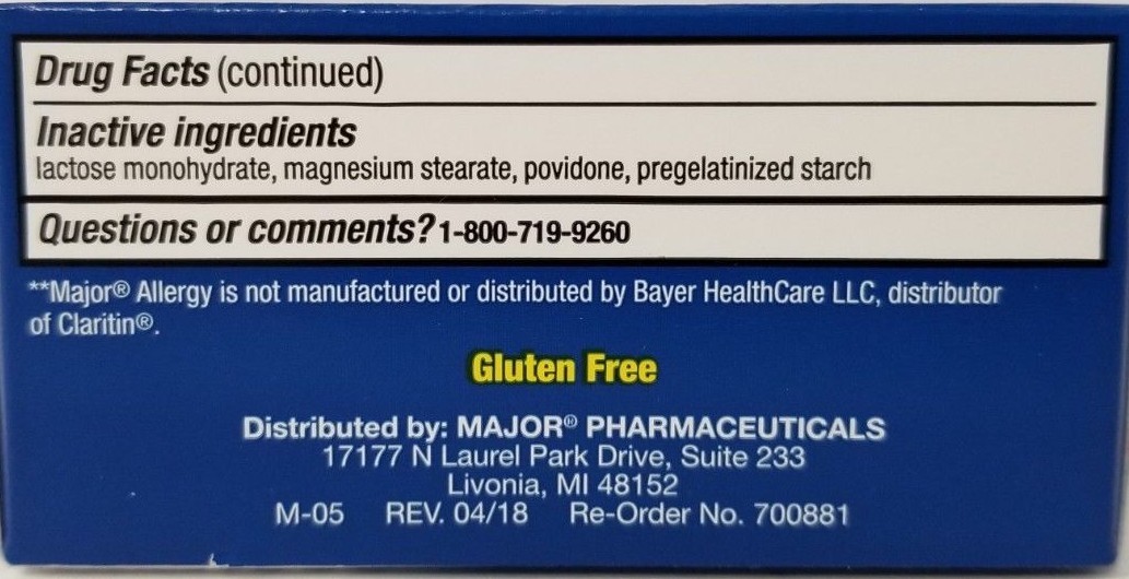 Major Allergy Loratadine 10mg Tablets 300ct -Expiration Date 08-2025