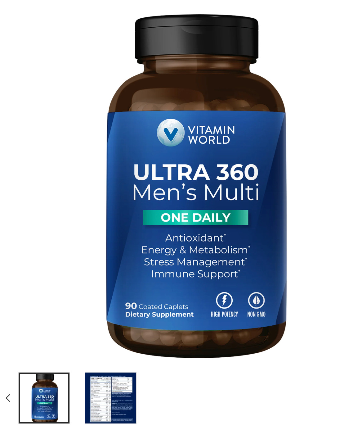Vitamin World Ultra 360 Men’s Multi One Daily Antioxidant, Energy & Metabolism S