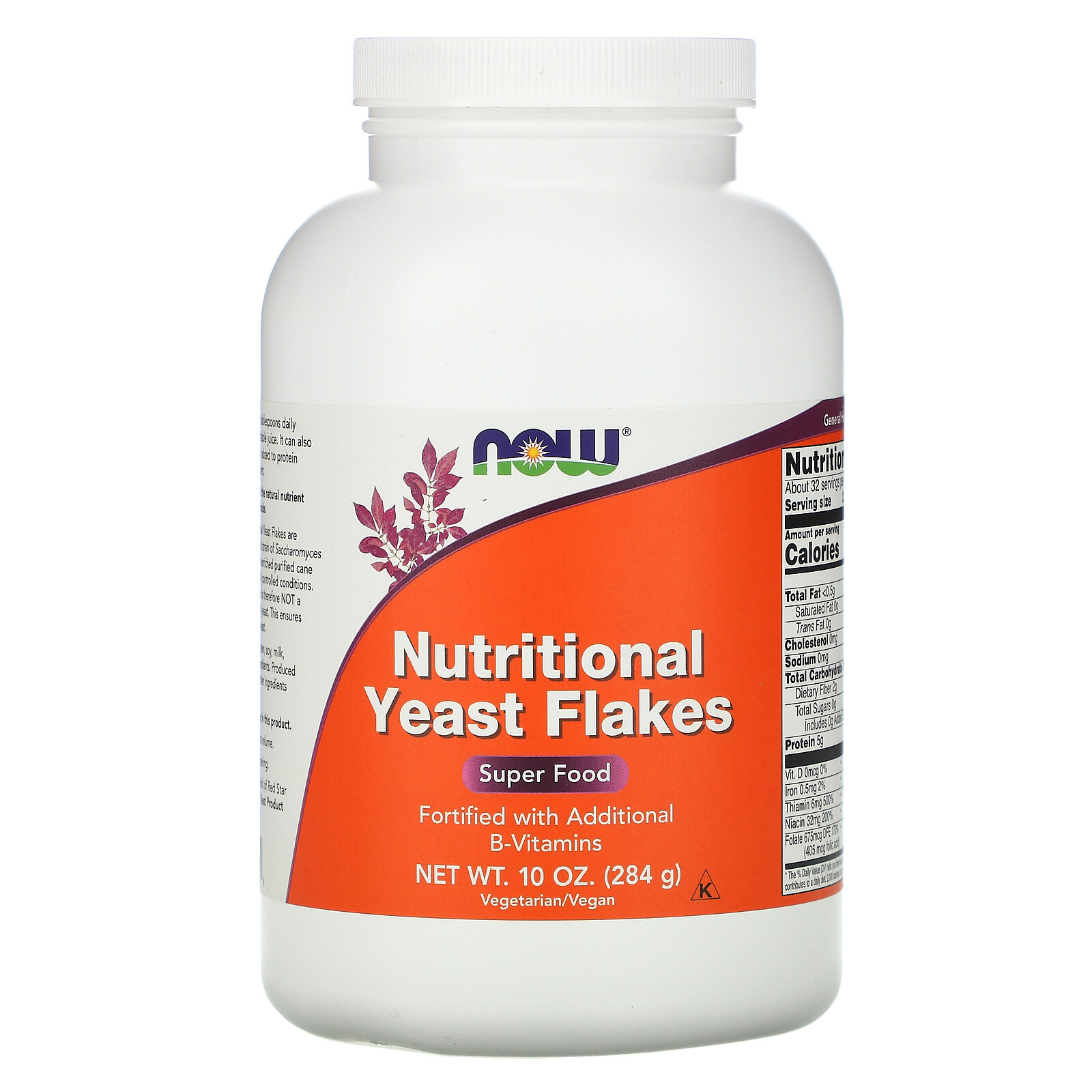 Now Foods Nutritional Yeast Flakes 10 oz 284 g GMP Quality Assured, Kosher,
