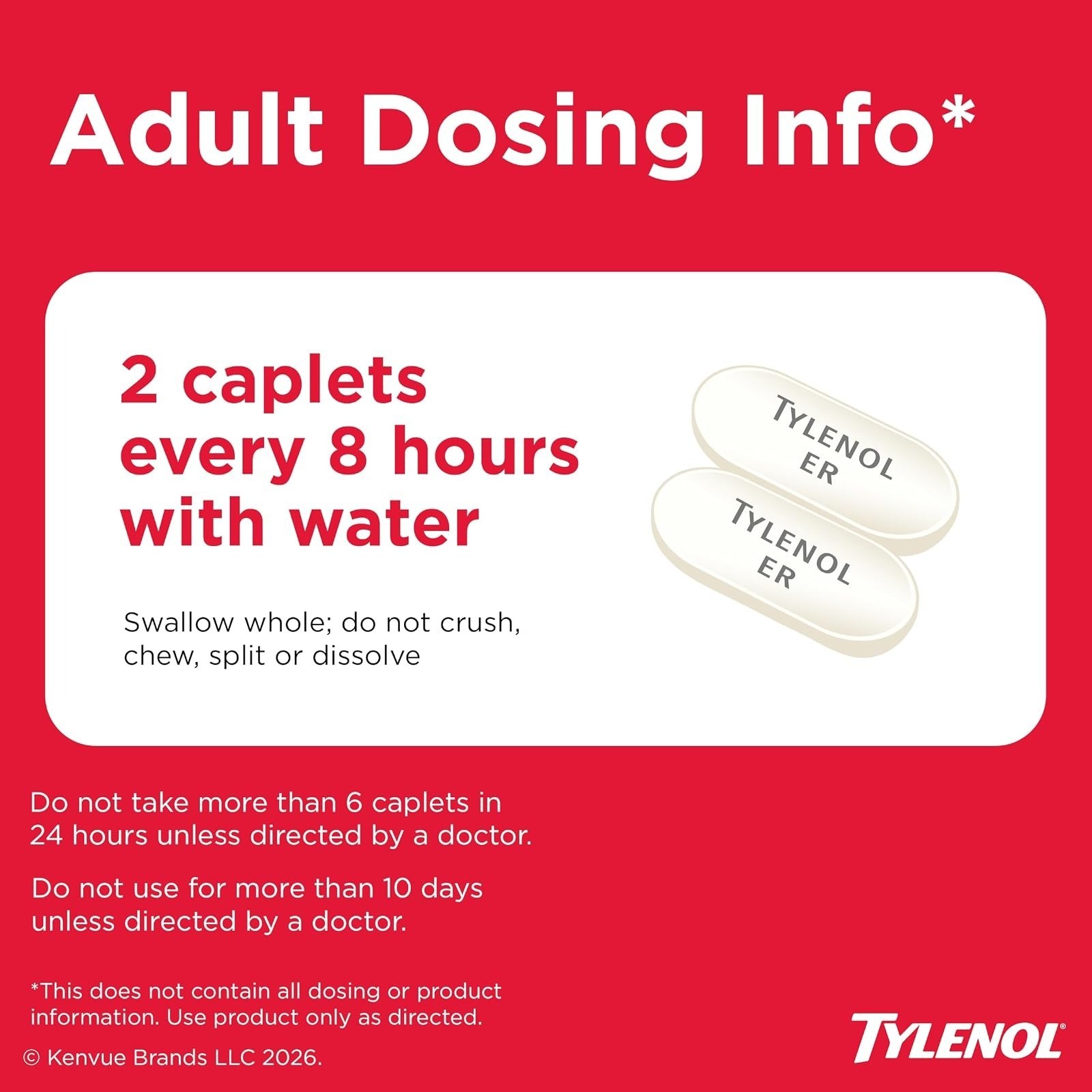 Tylenol Arthritis Pain Relief Caplets 650mg, 100 Count, Fast Acting