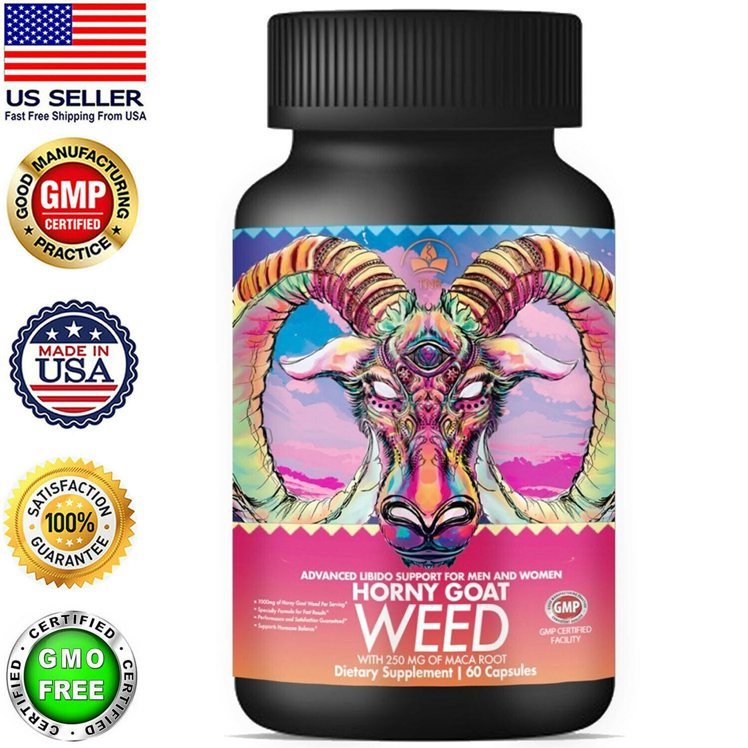Premium Horny Goat Weed with Maca Root 1560mg Sexual Enhancer for Men & Women