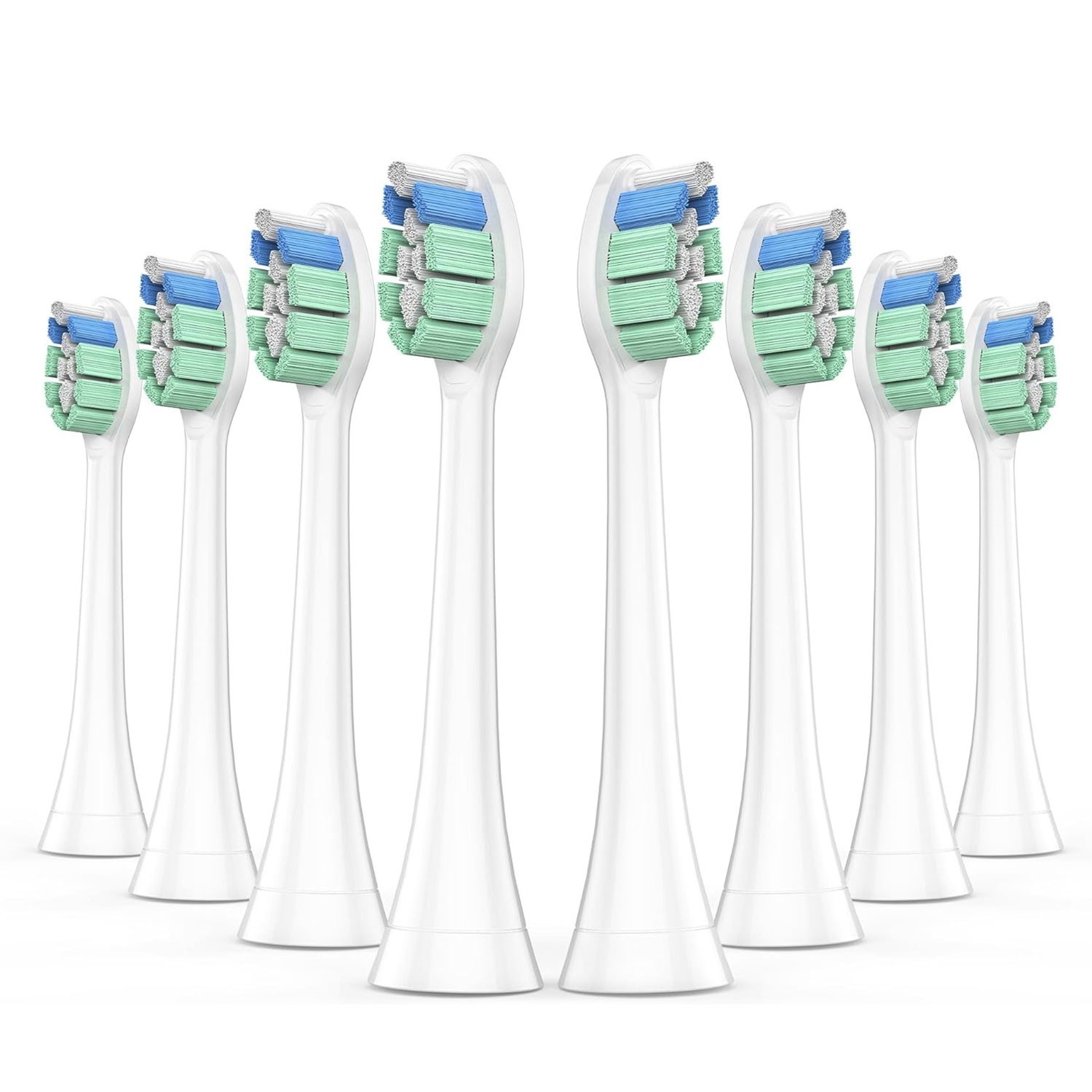 8x Packs W2 for Philips Sonicare DiamondClean Toothbrush Heads – White & Black