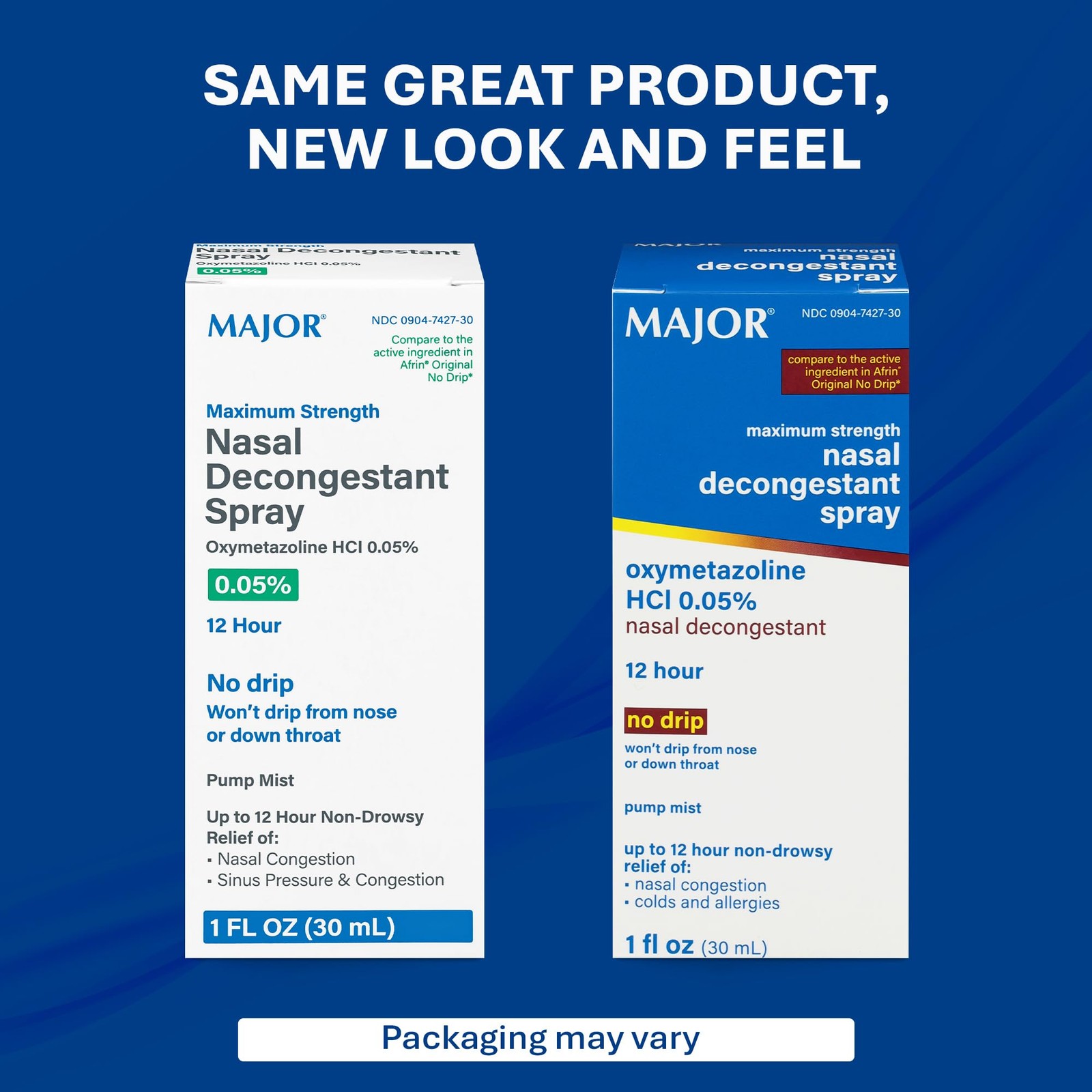 MAJOR Maximum Strength Nasal Decongestant 1 Fl Oz (Pack of 12), Colorless