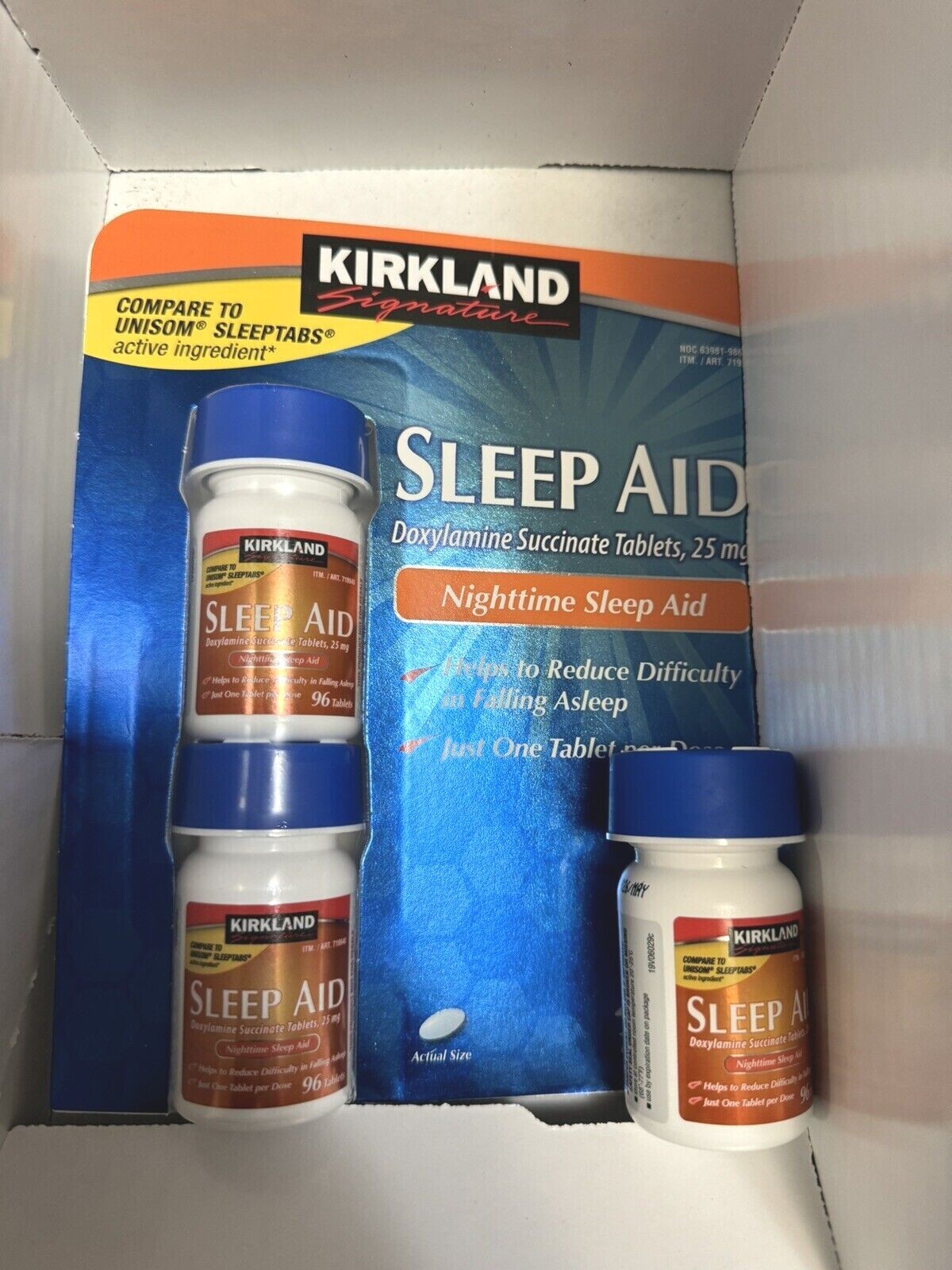 ✳️Kirkland Signature Sleep Aid Doxylamine Succinate Sleep Aid 25 Mg 96-384 Tab✳️