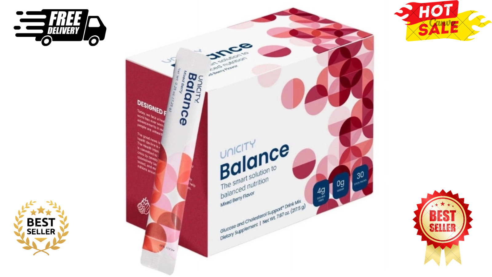 Unicity BALANCE 30 Packets/Stick MIXED BERRY Flavour NEW/SEALED Free Shipping