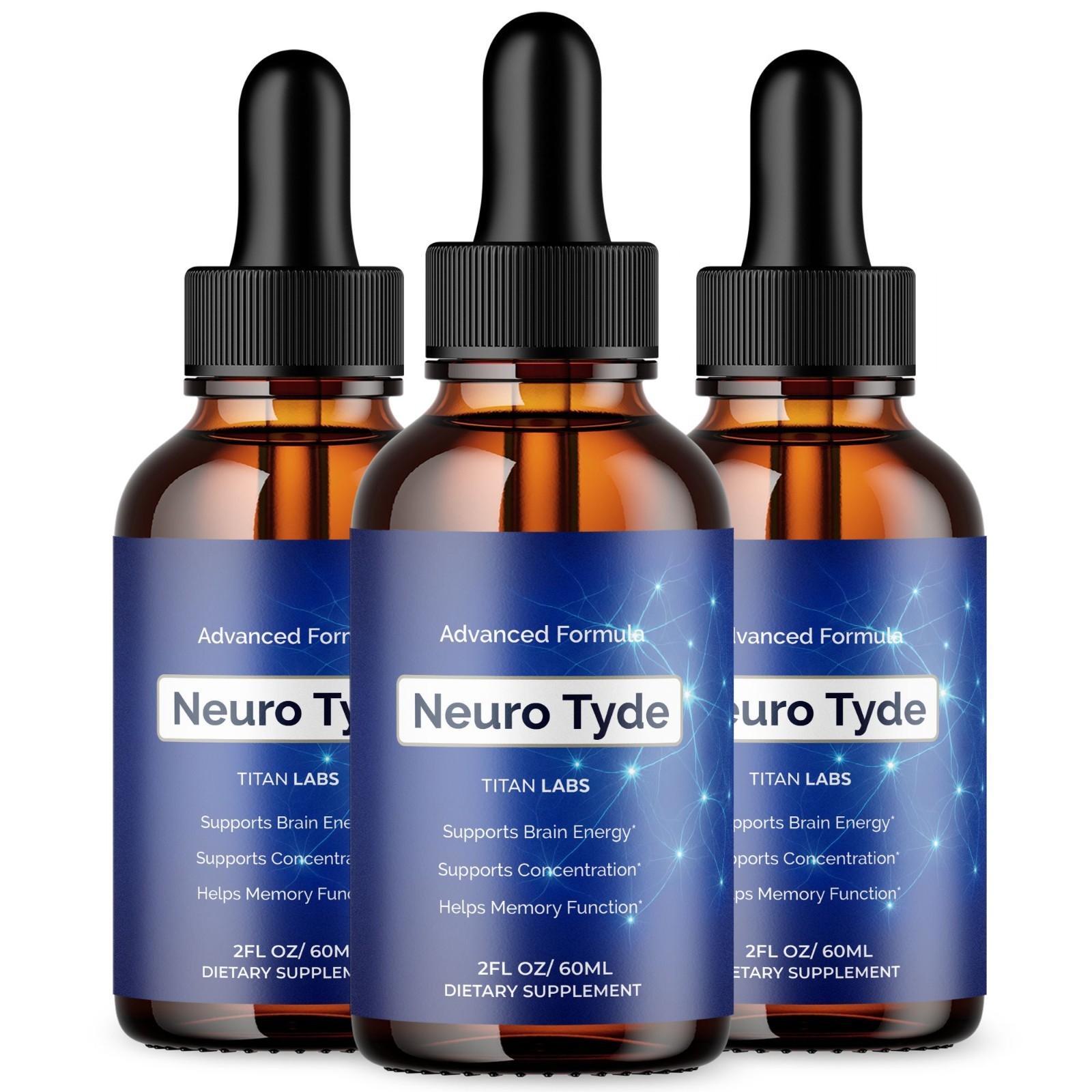 (3 Pack) Neuro Tyde Nootropic Brain Health Support Drops NeuroTyde 90 Servings