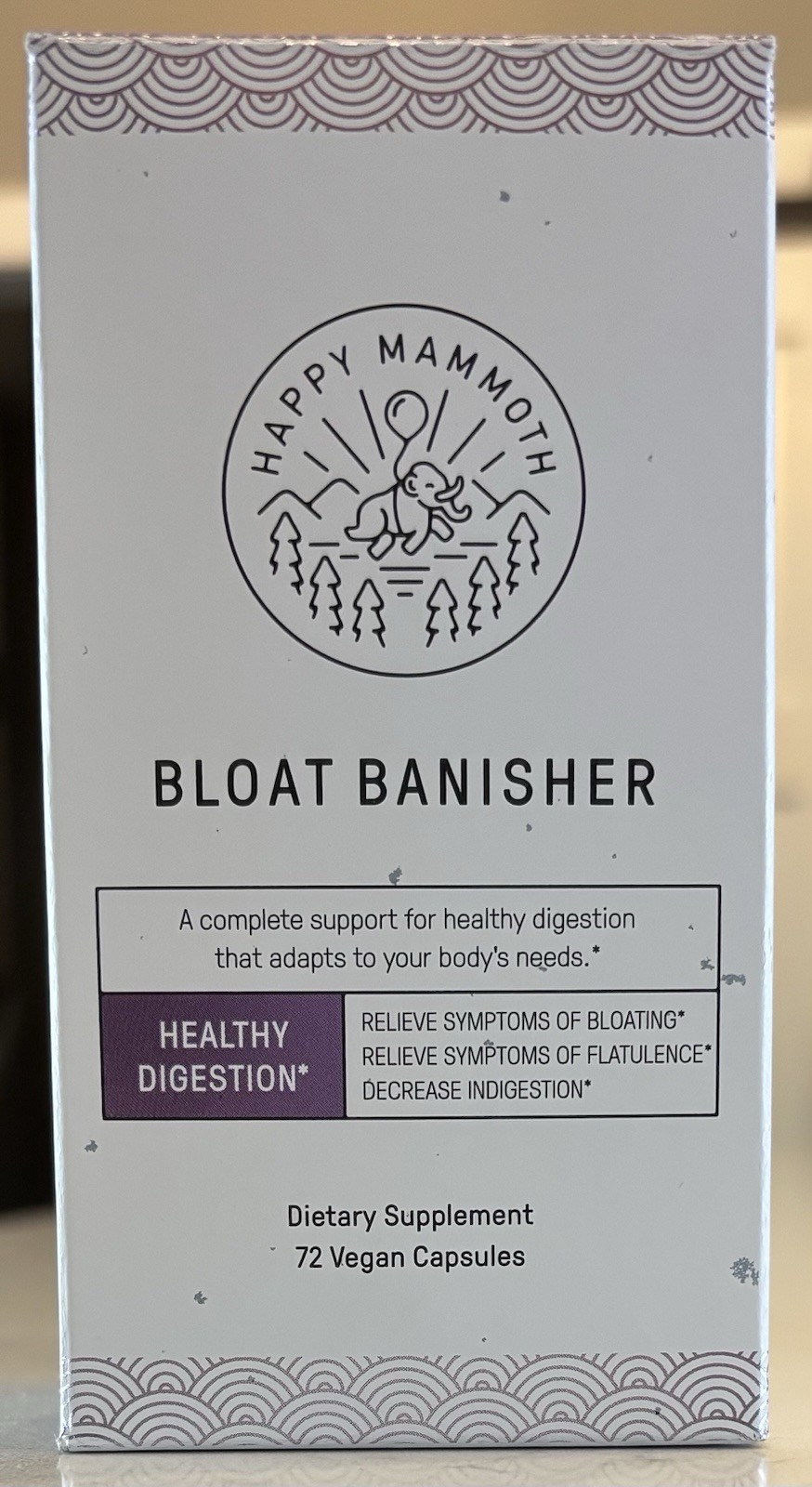 Happy Mammoth Bloat Banisher Healthy Digestion 72 Capsules Sealed Exp. 7/26