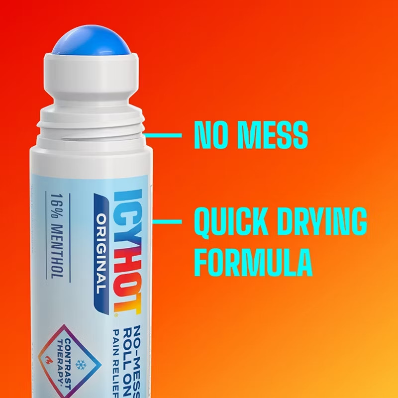 Icy Hot Pain Relief Roll-On No Mess 3 Pack 2.5 oz | Fast Acting Relief