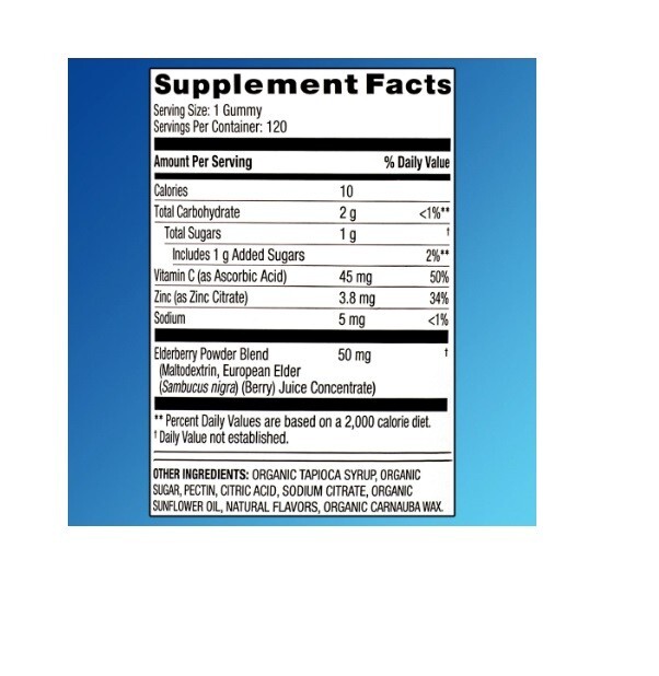 Equate Black Elderberry Dietary Supplement Gummies 50 mg 120 Count