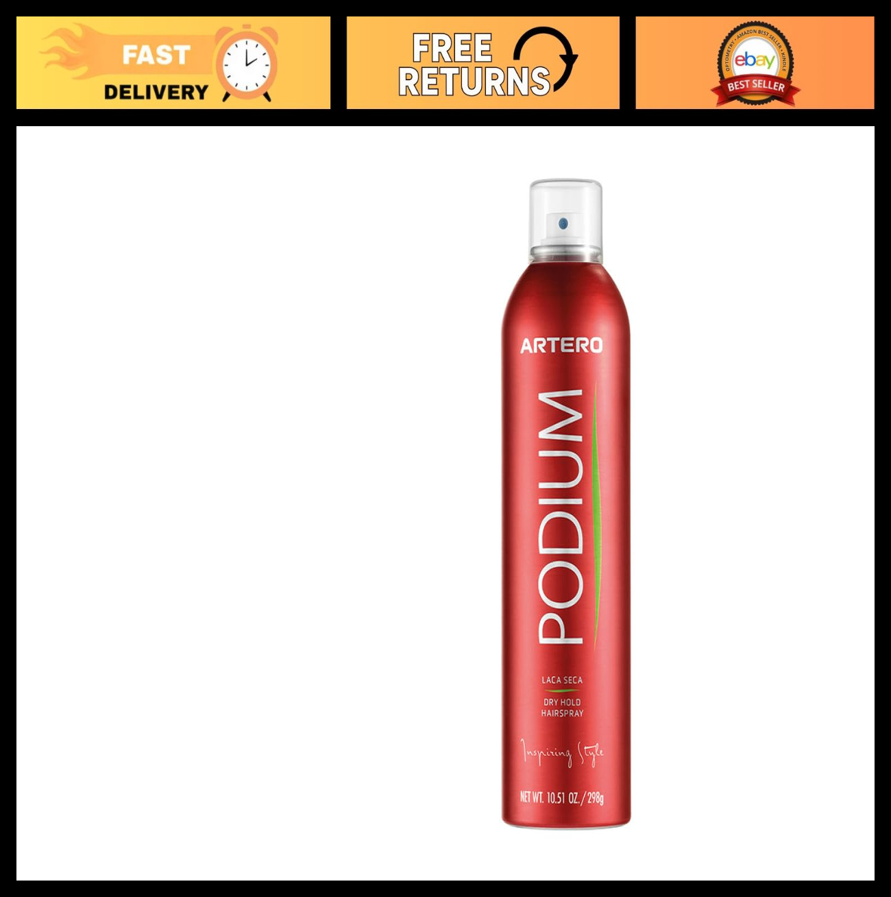 Professional Podium Dry Hairspray – Fast-Drying, Strong Hold, Non-Greasy Finish
