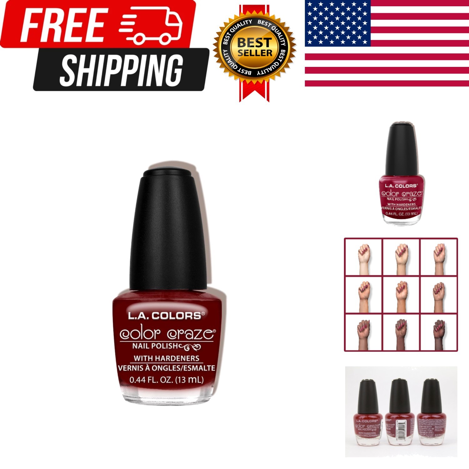 Color Craze Nail Polish, Hot Blooded