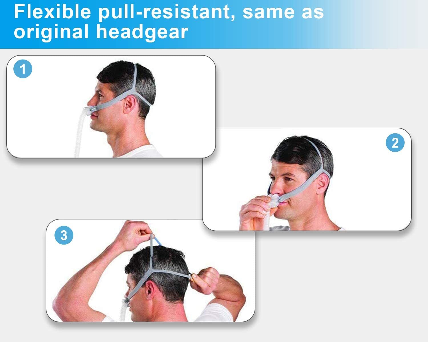 Replacement Headgear strap for ResMed Airfit P10 Nasal Pillow CPAP Mask 3 Pcs