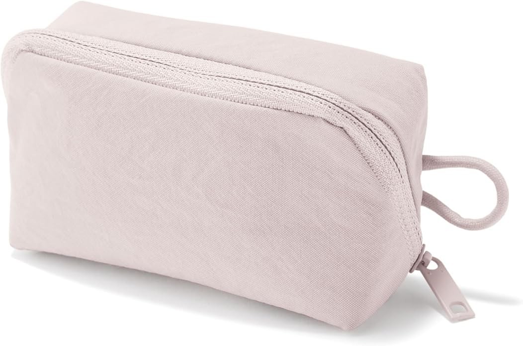 MUJI Wrinkled Nylon Wide-Opening Pouch Small Approx. 4.3 x 2.4 x 1.4″ Tracking #