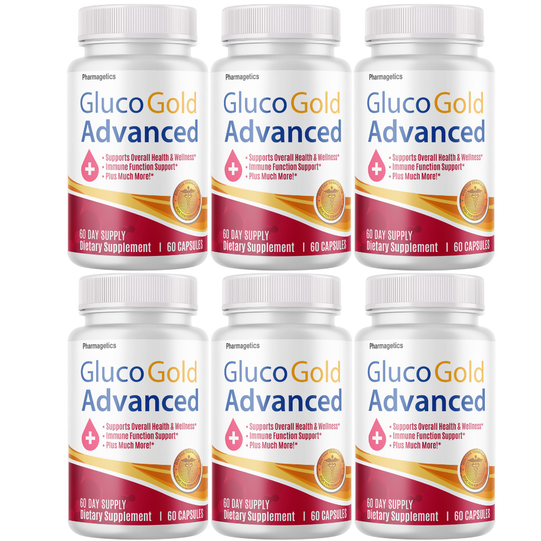 Gluco Gold Advanced Blood Health Formula, (6 Bottles) Genuine Blood Support