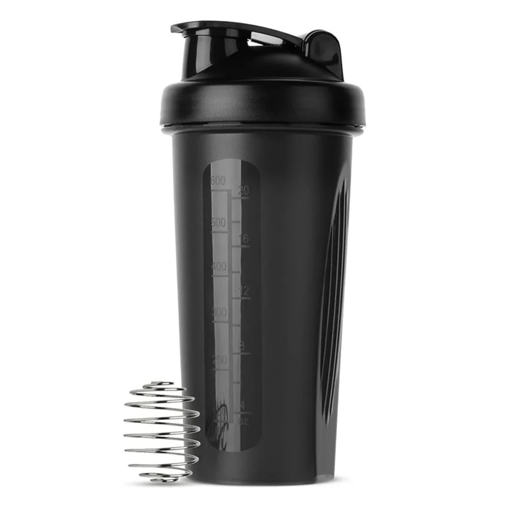 Protein Shaker Mixer Blender Cup Bottle 20 oz Wire Whisk Gym Powder Workout