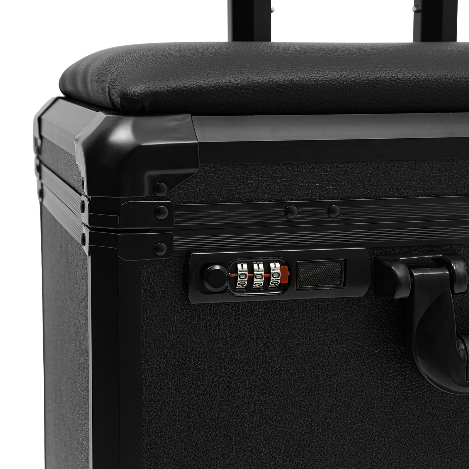 Metal Rolling Makeup Case with 4 Universal Wheels Combination Lock Cosmetic Case