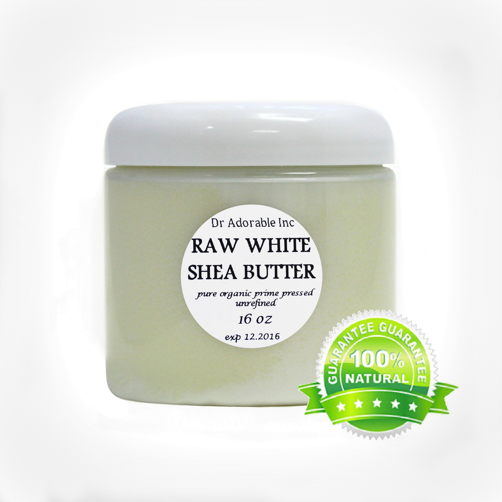 Premium High Quality WHITE Shea Butter Unrefined Raw Organic 16 OZ