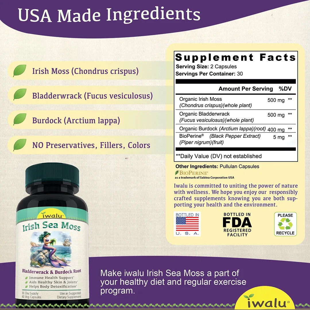 Sea Moss After Workout | Best Supplement Capsule Pill Men Women FREE SHIP