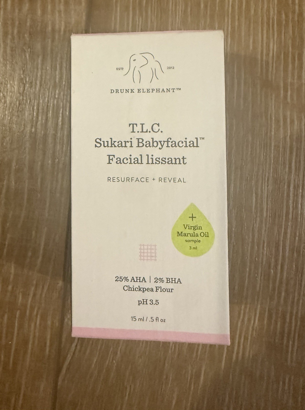 Drunk Elephant T.L.C. Sukari Babyfacial Facial Lissant .5 Fluid Oz.
