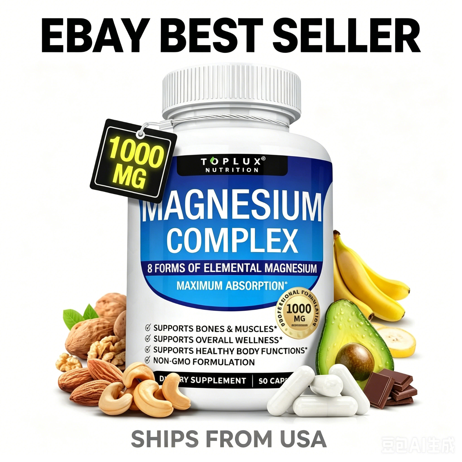 8-in-1 Essential Magnesium Complex | Fitness Supplement, Boost Immunity