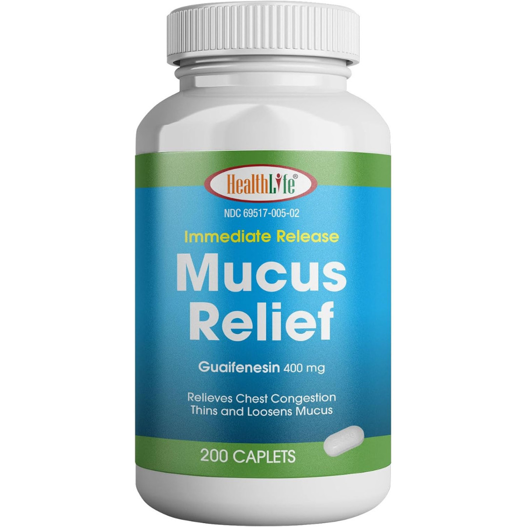 Mucus Relief Guaifenesin Caplets 400 Mg, Immediate Release Fast Acting – USA