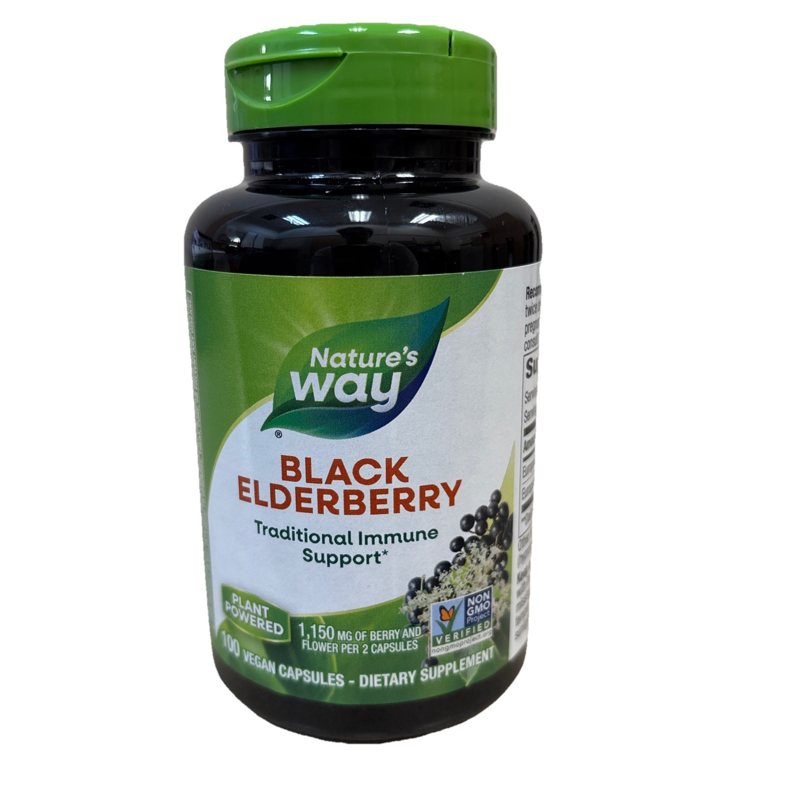 Nature’s Way Black Elderberry Immune Support – 100 VegCaps Exp 8/29