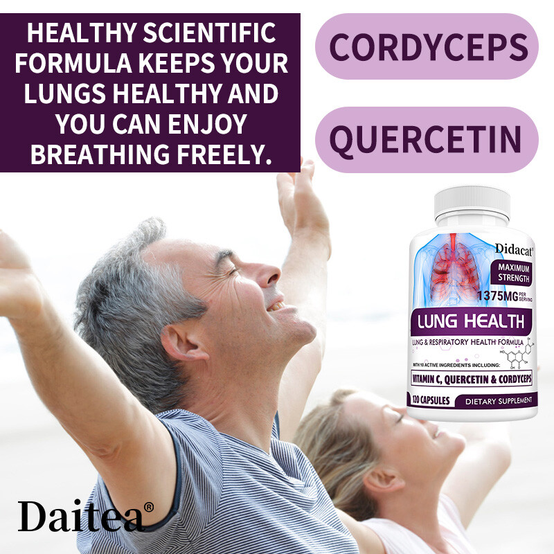 Lung Health 120 Capsules Lung Cleanse Detox Respiratory Quercetin Bromelain